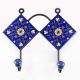Navy Blue With Yellow Wheel Flower Ceramic Tiles Hooks 